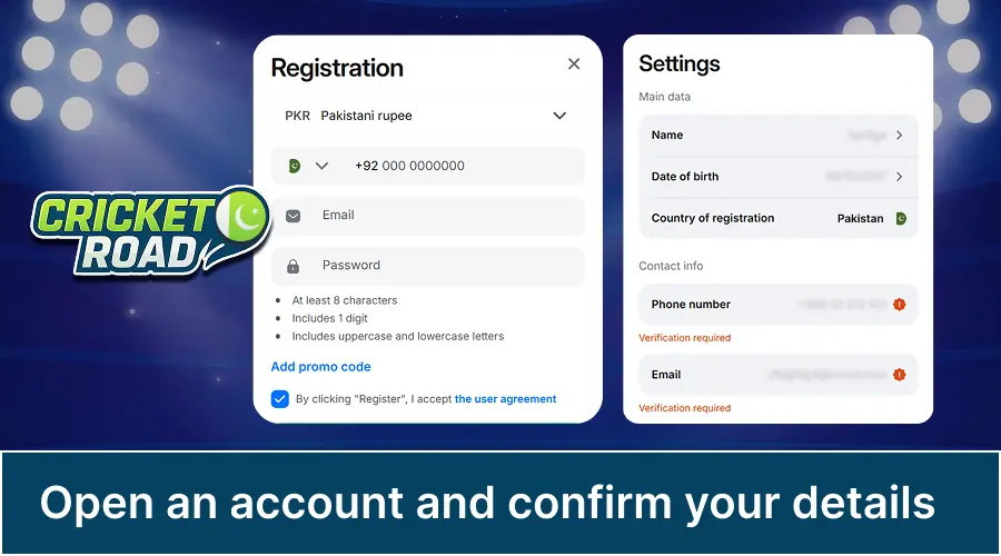 Register and verify your Cricket Road account