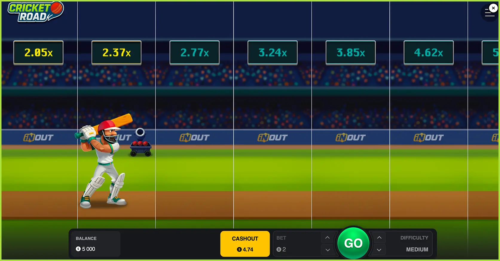 Screenshot of the Cricket Road PK