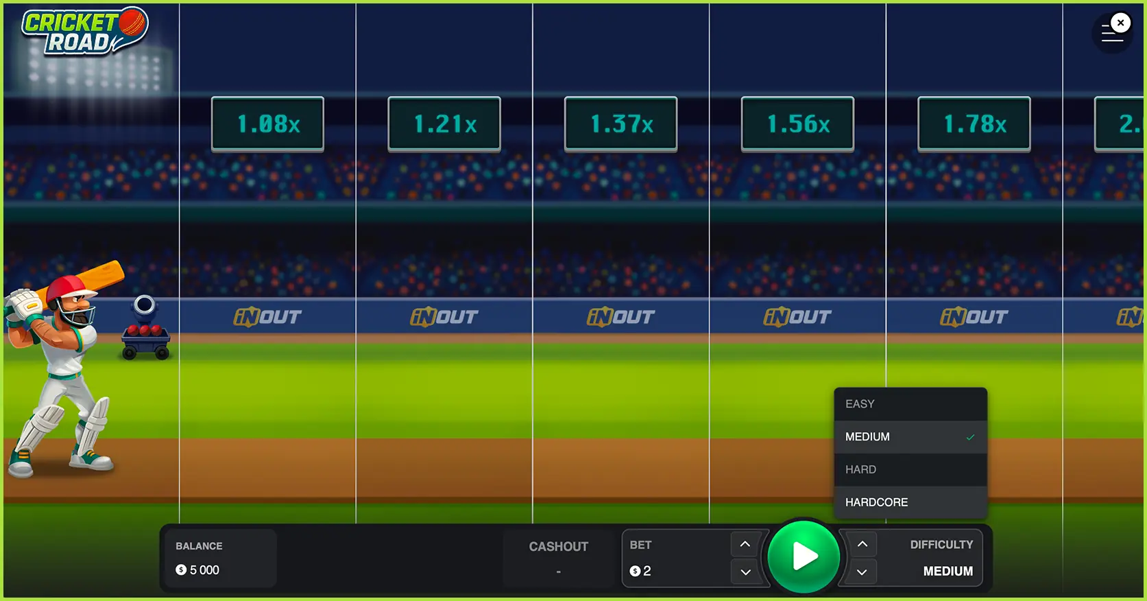 Screenshot of the Cricket Road PK